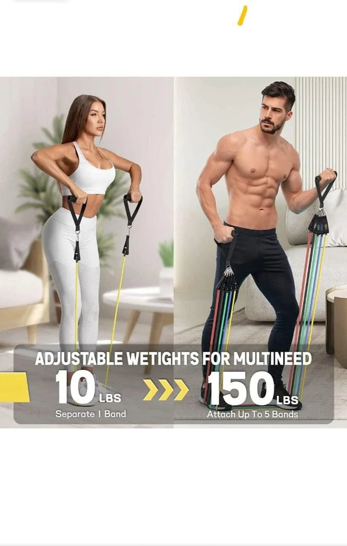11 Pcs Resistance Band Set For Men & Women